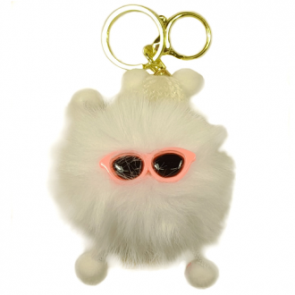 Creative Fluffy Keychain with Sunglasses