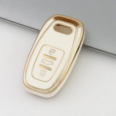 Car Key Cover for Audi A4, A5, A6, A7, Q5, 2007-2018, TPU, white