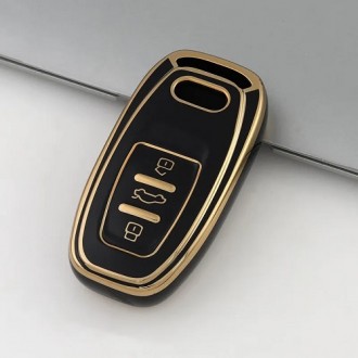 Car Key Cover for Audi A4, A5, A6, A7, Q5, 2007-2018, TPU, black