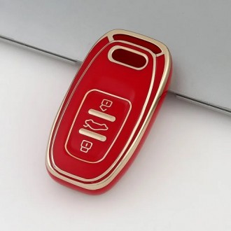Car Key Cover for Audi A4, A5, A6, A7, Q5, 2007-2018, TPU, red