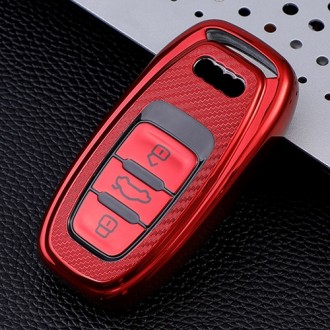 Car Key Cover for Audi A4, A5, A6, A7, Q5, 2007-2018, TPU, red