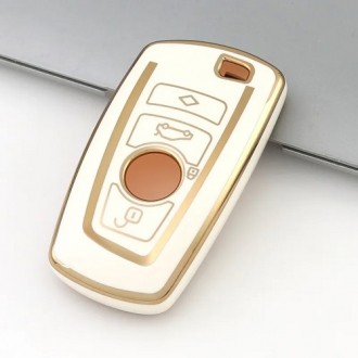 Car Key Cover for BMW F-series, 4 button, TPU, white