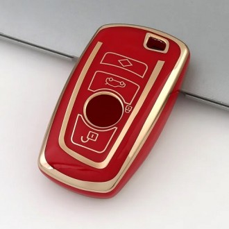 Car Key Cover for BMW F-series, 4 button, TPU, red