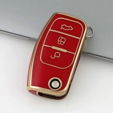 Car Key Cover for Ford B-Max, C-Max, Focus, Kuga, 2003-2018, TPU, red