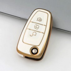 Car Key Cover for Ford C-Max, Focus, Galaxy, Mondeo, 2010-2019, TPU, white
