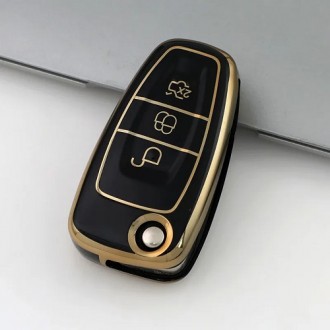 Car Key Cover for Ford C-Max, Focus, Galaxy, Mondeo, 2010-2019, TPU, black