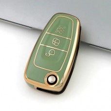 Car Key Cover for Ford C-Max, Focus, Galaxy, Mondeo, 2010-2019, TPU, green