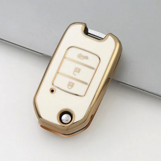 Car Key Cover for Honda Accord, Civic, CRV, 2015-2020 TPU, white