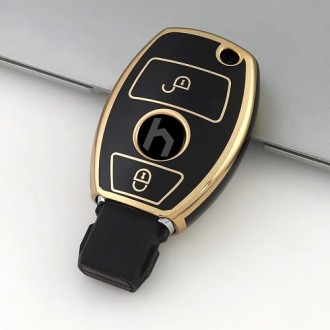 Car Key Cover for Mercedes-Benz, 2 button, TPU, black