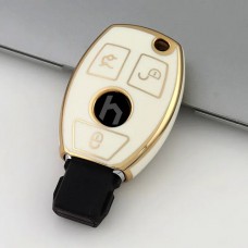 Car Key Cover for Mercedes-Benz, 3 button, TPU, white