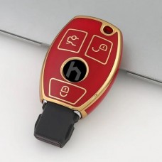Car Key Cover for Mercedes-Benz, 3 button, TPU, red