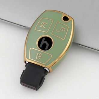 Car Key Cover for Mercedes-Benz, 3 button, TPU, green
