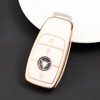 Car Key Cover for Mercedes-Benz 2017+, TPU, white