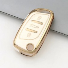 Car Key Cover for Citroen, Peugeot, 2010-2018, TPU, white