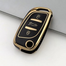 Car Key Cover for Citroen, Peugeot, 2010-2018, TPU, black