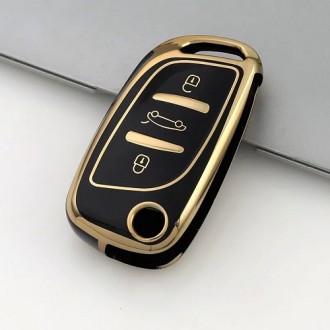 Car Key Cover for Citroen, Peugeot, 2010-2018, TPU, black
