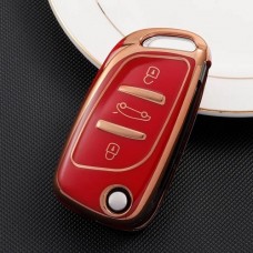 Car Key Cover for Citroen, Peugeot, 2010-2018, TPU, red
