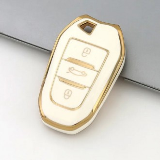 Car Key Cover for Citroen, Opel, Peugeot, 2010-2022, TPU, white