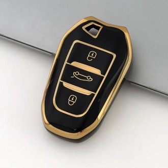 Car Key Cover for Citroen, Opel, Peugeot, 2010-2022, TPU, black