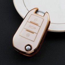 Car Key Cover for Citroen, Peugeot, Opel, 2012-2022, TPU, white