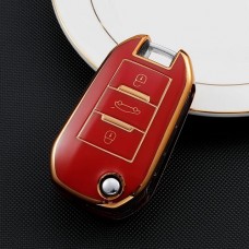 Car Key Cover for Citroen, Peugeot, Opel, 2012-2022, TPU, red