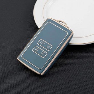 Car Key Cover for Renault Espace, Kadjar, Megane, Scenic, 2015-2021, TPU, blue