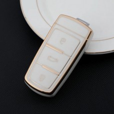Car Key Cover for Volkswagen Passat B6, B7, CC, 2004-2016, TPU, white
