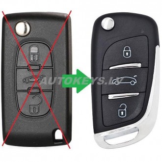 Remote Key For Peugeot 208,308, Citroen C4,Jumpy  2009-2016 3 btn. ID46-PCF7941A  433Mhz