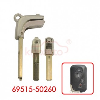 69515-50260, Smart key blade for Lexus CT200h, GS350, RX350, 2007-2017
