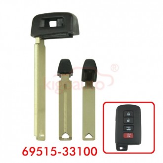 69515-33100, Smart key blade for Toyota 4Runner, Camry Prius, 2012-2022