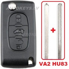 Citroen Berlingo, Peugeot Partner 2008-2018 3 btn. ID46-PCF7961A 433Mhz atslēga