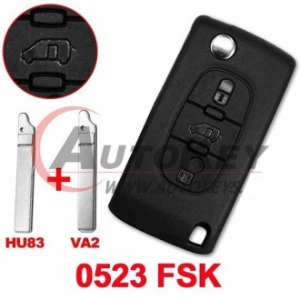Remote Key For Peugeot Expert, Citroen Jumpy 2009-2016, ID46-PCF7941, 433Mhz FSK, 3 btn,