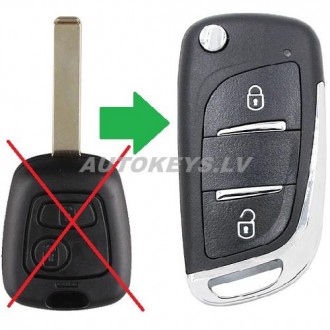 Remote Key For Citroen C1, Peugeot 107, Toyota Aygo 2005-2014 2 btn. 433Mhz