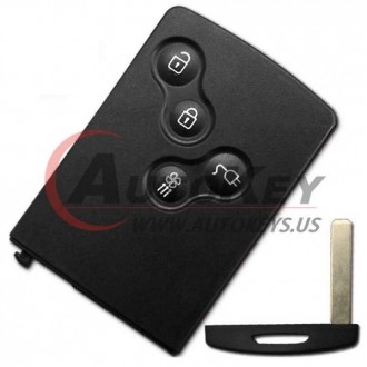 Keyless Smart Key For Renault Zoe 2009-2017 4btn.