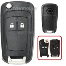 Remote key shell for Opel Adam, Astra J, Corsa, Insignia, Meriva 2009-2017 HU100 2 btn.