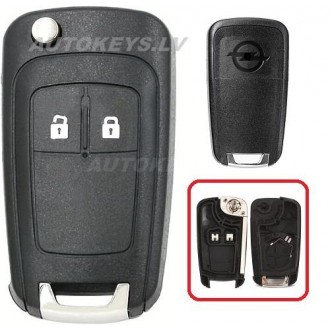 Remote key shell for Opel Adam, Astra J, Corsa, Insignia, Meriva 2009-2017 HU100 2 btn.