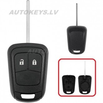 Remote key shell for Opel Adam, Astra J, Corsa, Insignia, Meriva 2009-2017 HU100 2 btn.