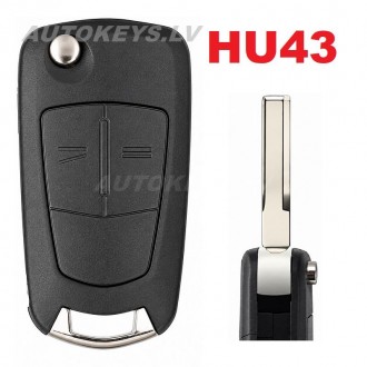 Flip key shell Opel Signum, Vectra HU43, 2 buttons Flip key shell Opel Signum, Vectra HU43, 2 buttons