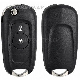 Flip key shell Opel Astra K 2015 - 2022 HU100 2 buttons Flip key shell Opel Astra K 2015 - 2022 HU100 2 buttons