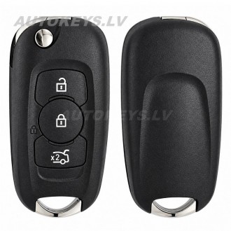 Flip key shell Opel Astra K 2015 - 2022 HU100 3 buttons