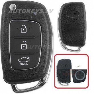 Flip key shell Hyundai i10, i20, i40, Tucson 2012–2018 KIA7/TOY49 3 buttons Flip key shell Hyundai i10, i20, i40, Tucson 2012–2018 KIA7/TOY49 3 buttons