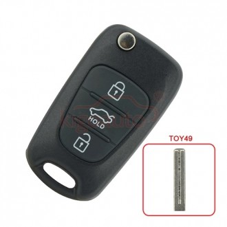 Flip key shell Hyundai I20, I30 2008-2012 TOY49/KIA7 3 button