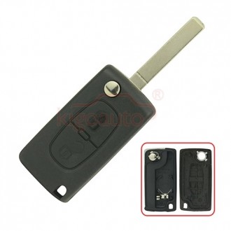Flip key shell for Peugeot Partner, Citroen C2,C3,Berlingo VA2 2 btn CE0536 