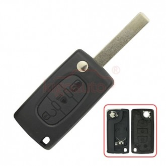 Flip key shell for Citroen C4 Grand Picasso, C4 Picasso, C5 HU83 3 btn CE0536 