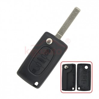 Flip key shell for Peugeot 407 3 btn VA2 CE0523