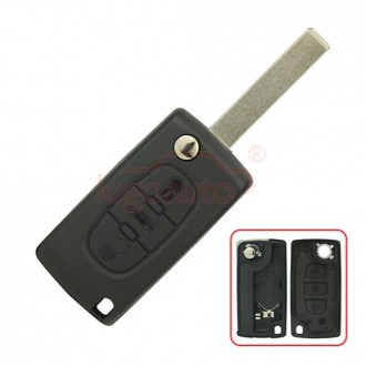 Flip key shell for Citroen C5, Peugeot 207,307,308 HU83 3 btn CE0536 