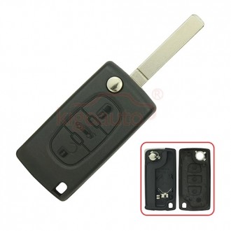Flip key shell for Peugeot 407 3 btn VA2 CE0536