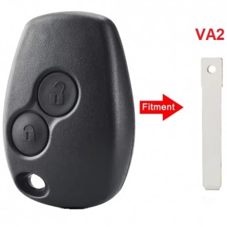 Remote key case for Fiat, Dacia, Nissan, Opel, Renault, Smart 2004-2019 2 btn.