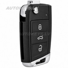 Flip key shell Seat Ateca, Leon, Skoda Fabia, Karoq, VW Golf Sportsvan, Tiguan 3 buttons