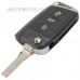 Flip key case for Seat Leon, Skoda Octavia, Volkswagen Golf 7 2012–2020 HU66, 3 buttons – skats 3